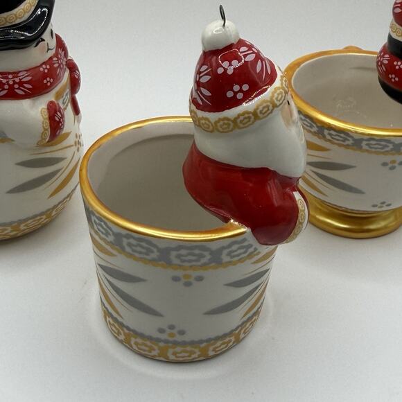 Set of 3 Temptation Ornaments Tea Cup Old World Confetti Pattern Holiday Santa - Picture 6 of 16